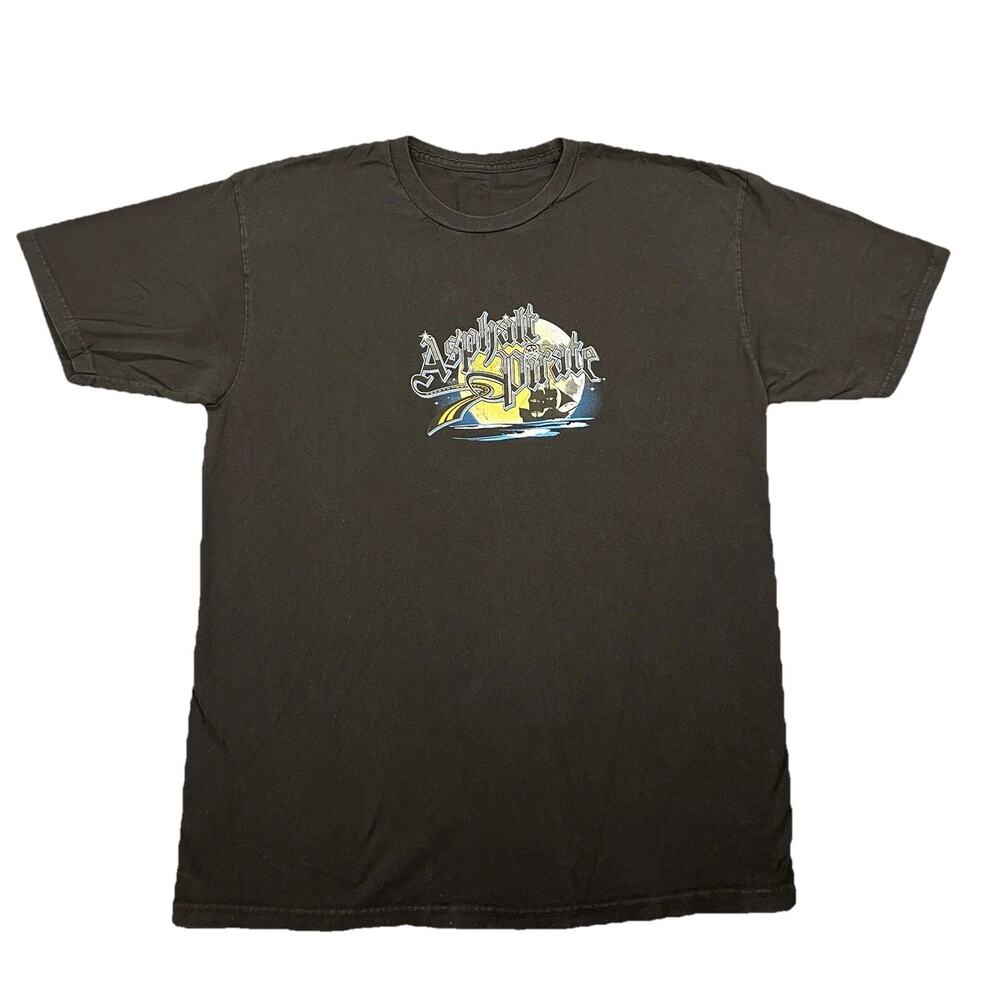 Big Rig Trucks 'Asphalt Pirate' Graphic Trucker T-Shirt Size XL Black BRT